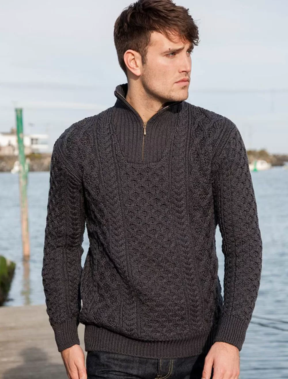 Sale Heavyweight Merino Wool Aran Troyer | Aran Sweater Market Sweaters