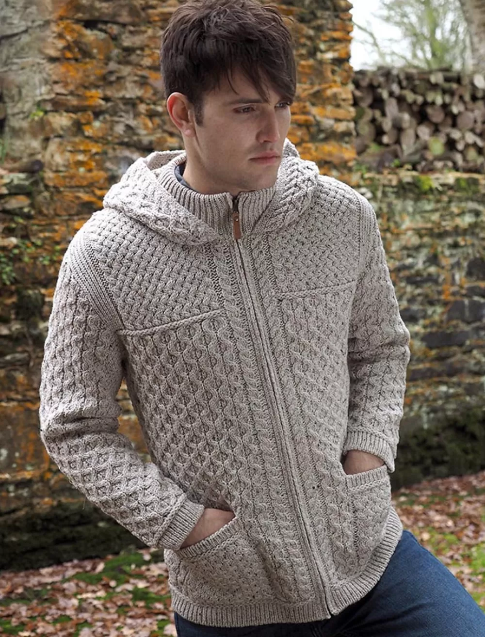 Shop Hooded Merino Aran Jacket | Aran Sweater Market Cardigans, Jackets & Coats