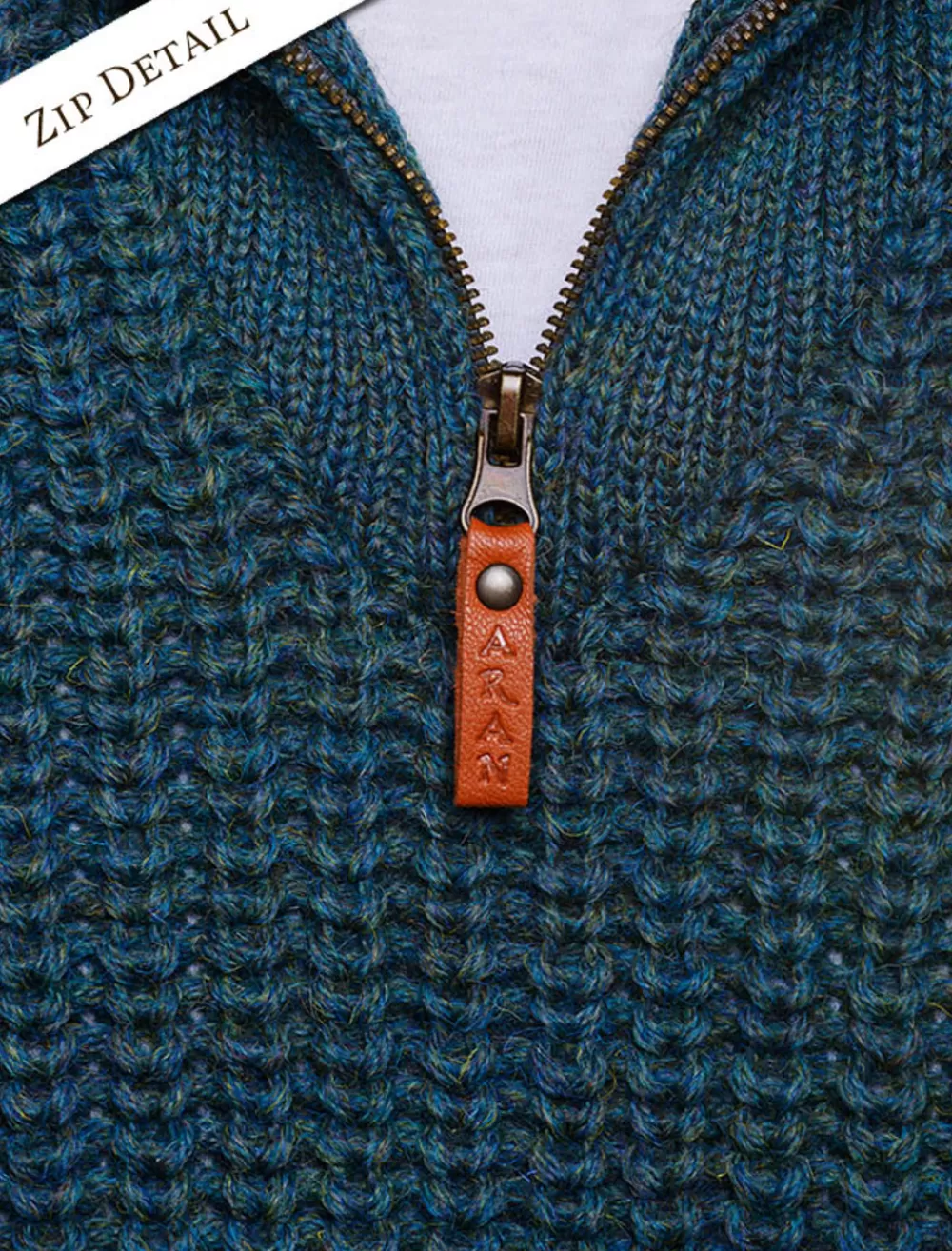 Cheap Mens half zip sweater with patches, Irish wool sweater | Sweaters