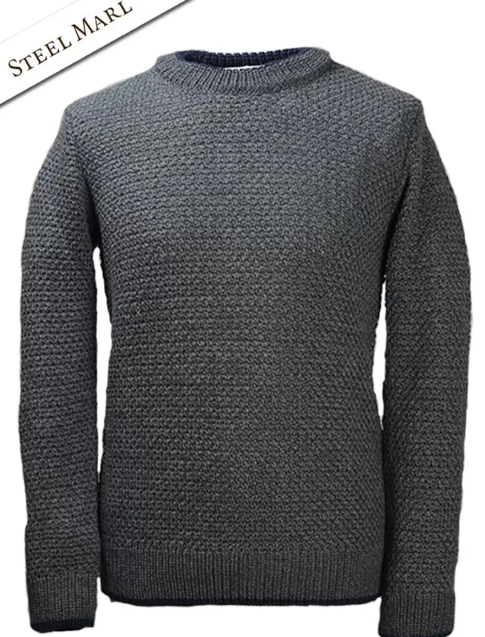 Best Sale Merino Textured Crew Neck Sweater | Aran Sweater Market Sweaters