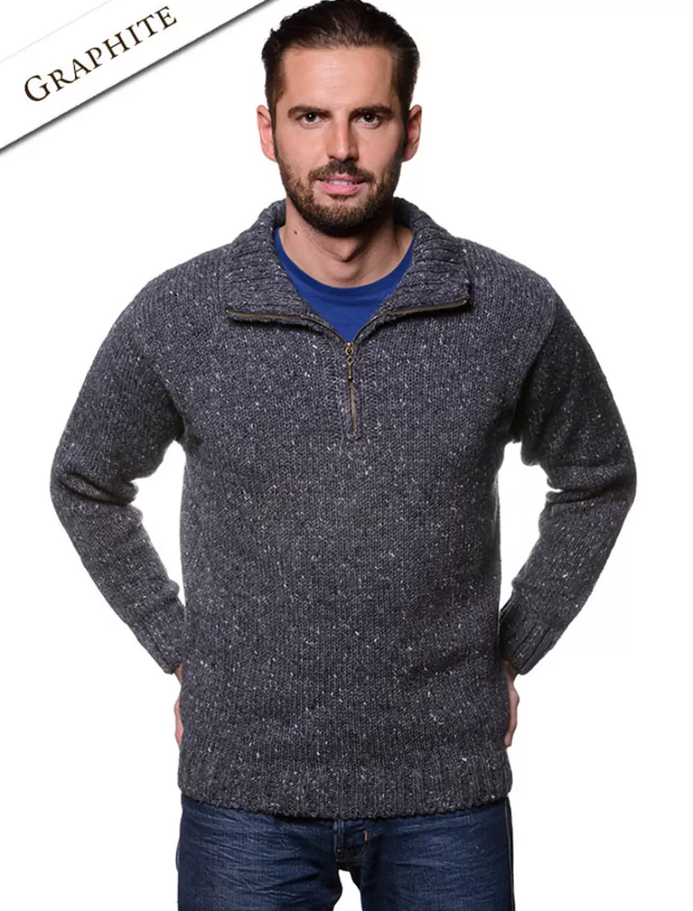 quarter_zip_sweater_mens_half_zip_sweater__glenaran_4-1.webp Outlet quarter zip sweater, mens half zip sweater | Sweaters