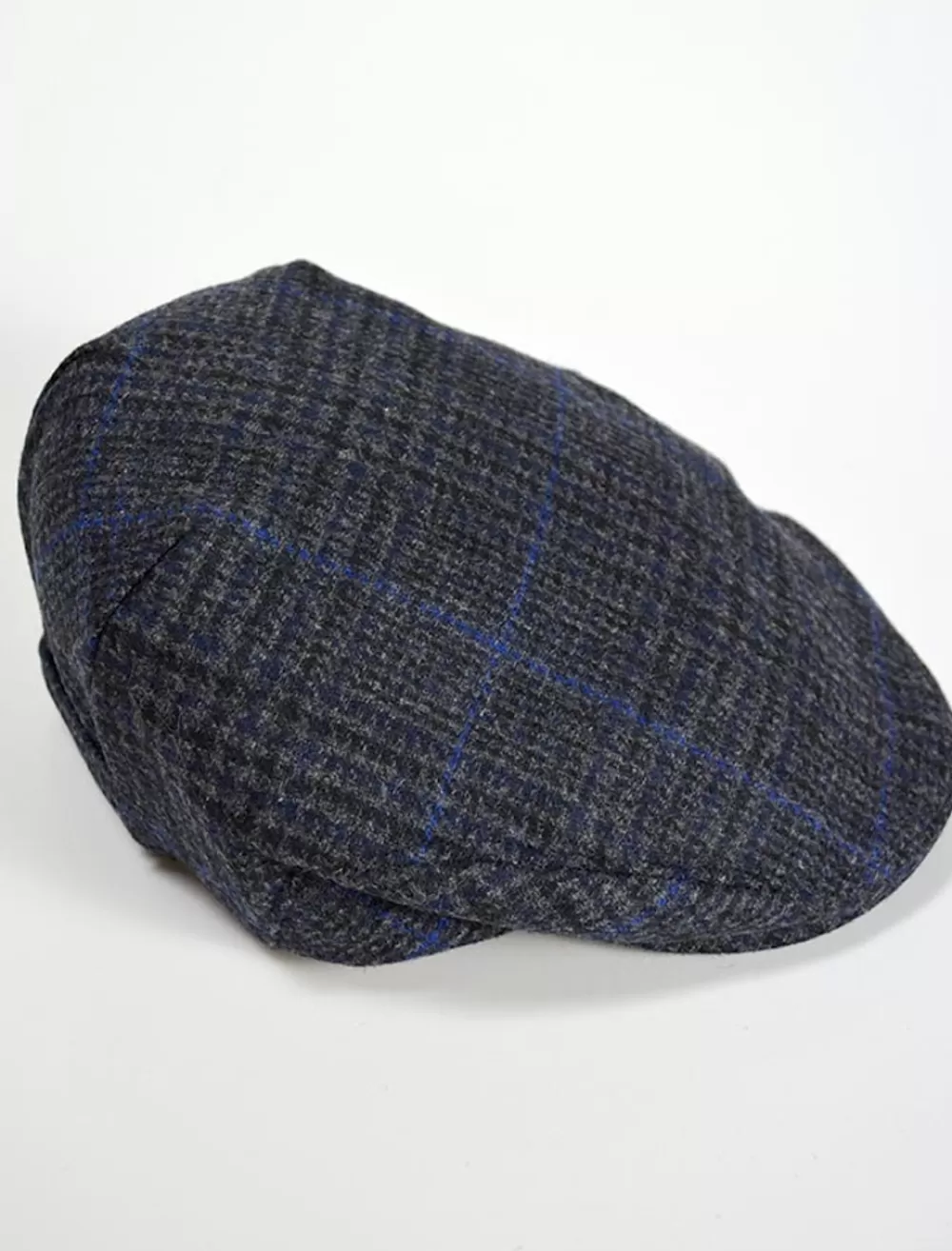 Outlet Trinity Tweed Flat Cap - Charcoal with Blue | Aran Sweater Market Irish Flat Caps
